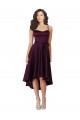 Elegant High Low Satin Bridesmaid Dress with Criss Cross Back UK
