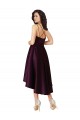 Elegant High Low Satin Bridesmaid Dress with Criss Cross Back UK