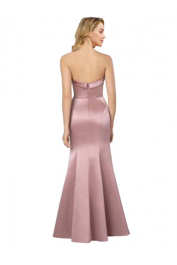 Old Hollywood-Inspired Strapless Satin Bridesmaid Dress UK
