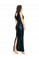 V-Neck Full Length Sequin Bridesmaid Dress with Draped Back UK