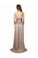 Strapless Scoop Neck Off the Shoulder Long Sequin Bridesmaid Dress with High Slit UK