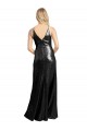 Full Length A-Line Sequin Bridesmaid Dress with Spaghetti Straps V-Neckline UK