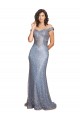 Off the Shoulder Sweetheart Neckline Sequin Bridesmaid Dress with Thigh High Slit UK