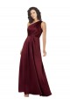 One Shoulder Silky Satin Bridesmaid Dress with Subtle Pleats UK