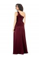 One Shoulder Silky Satin Bridesmaid Dress with Subtle Pleats UK