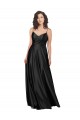 Full Length V-Neckline Silky Satin Bridesmaid Dress with Full Skirt UK