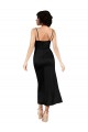 Cowl Neck Tea-Length Short Silky Satin Bridesmaid dress with Skirt Slit UK