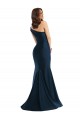 Bias-Cuff One Shoulder Silky Satin Mermaid Bridesmaid Dress with Side Slit UK