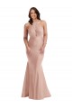 Criss Cross Halter Open Back Silky Satin Mermaid Bridesmaid Dress UK