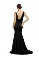V-Neck Full Length Silky Satin Bridesmaid Dress with Soft Cowl Neck and Sweep Train UK