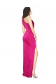 One Shoulder Long Full Length Silky Satin Bridesmaid Dress with Front Side Split UK