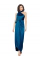 High Halter Neck Silky Satin Bridesmaid Dress with Sash Overlay and Side Split UK