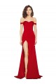 Off the Shoulder Sweetheart Bustier Style Silky Satin Bridesmaid Dress with Side Split UK