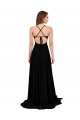 High Slit Open Back Long Spandex Bridesmaid Dress with Lined Crossover Bust UK