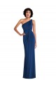 Grecian Inspired One Shoulder Twist Draped Maxi Spandex Bridesmaid Dress UK