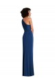 Grecian Inspired One Shoulder Twist Draped Maxi Spandex Bridesmaid Dress UK