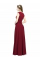Square Neck Subtle Cap Sleeeves Crepe Bridesmaid Dress UK