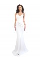 Fishtail Shape Spaghetti Straps Open Back Crepe Bridesmaid Dress with Ruffles UK