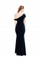 Draped Off the Shoulder Fitted Crepe Bridesmaid Dress UK