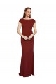 Cap Sleelves Mermaid Crepe Bridesmaid Dress Keyhole Back UK