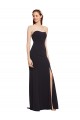 Strapless Bodycon Long Crepe Bridesmaid Dress with High Slit UK