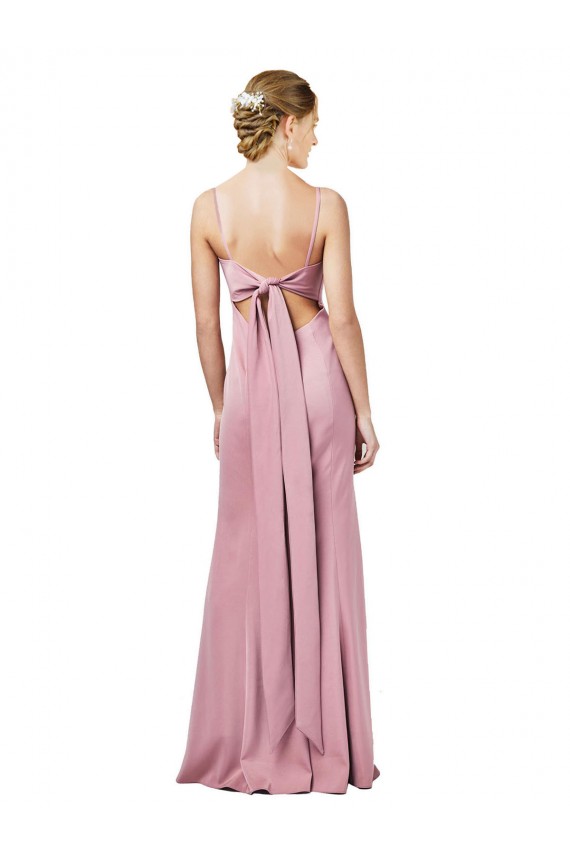 Fit and Flare Slim Crepe Bridesmaid Dress with Cutout Back UK