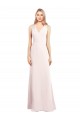 V-Neck Keyhole Back Crepe Trumpet Bridesmaid Dress UK