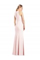 V-Neck Keyhole Back Crepe Trumpet Bridesmaid Dress UK