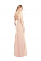 V-Spaghetti Strap Open Back Bateau Neck Trumpet Bridesmaid Dress UK