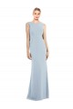 Draped Backless Crepe Bridesmaid Dress with Pockets UK