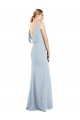 Draped Backless Crepe Bridesmaid Dress with Pockets UK