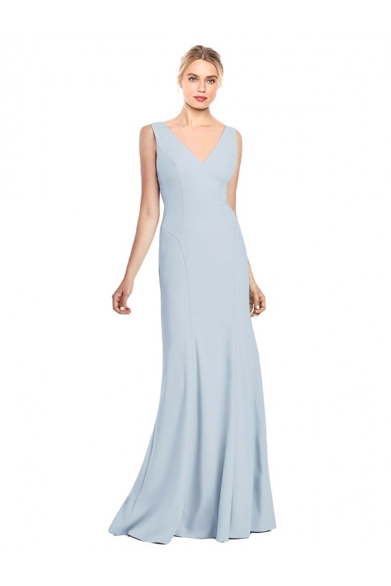 Sleeveless Seamed Bodice Trumpet Bridesmaid Dress UK