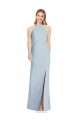 High Neck Backless Crepe Trumpet Bridesmaid Dress UK