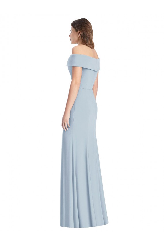 Cuffed Off the Shoulder Long Trumpet Bridesmaid Dress UK