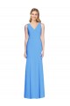 Flattering Trumpet Long Sleeveless Bridesmaid Dress with Open Back UK