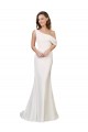 One Shoulder Crepe Bridesmaid Dress with Draped Off the Shoulder Strap UK