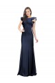 Sleeveless Crepe Bridesmaid Dress with Cascading Ruffle and Keyhole Back UK