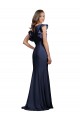 Sleeveless Crepe Bridesmaid Dress with Cascading Ruffle and Keyhole Back UK