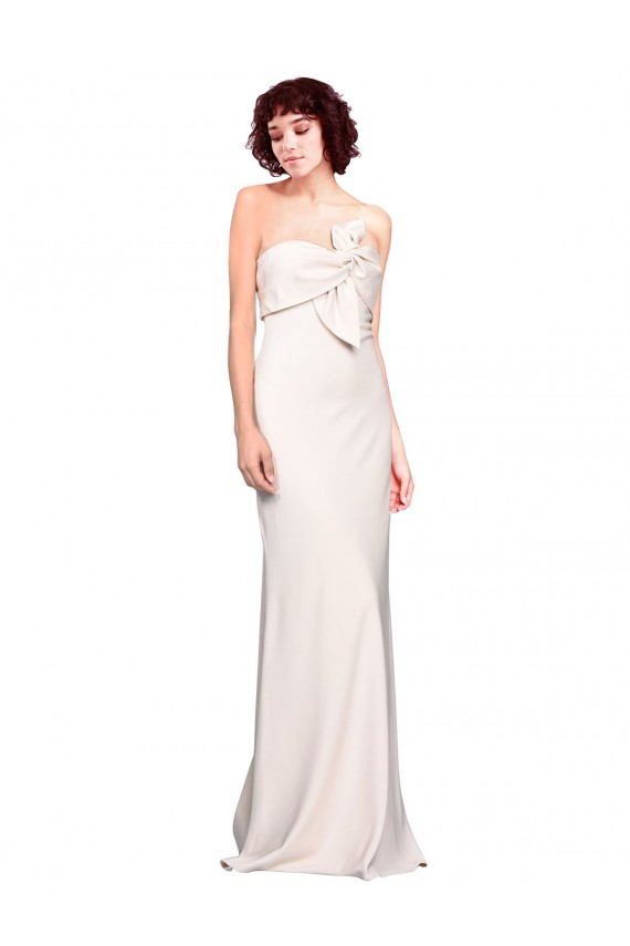 Strapless Crepe Fitted Bridesmaid Dress with Twist Bow UK