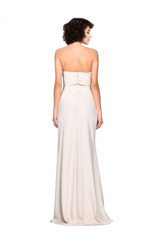 Strapless Crepe Fitted Bridesmaid Dress with Twist Bow UK