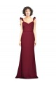 Crepe Slip Bridesmaid Dress with Ruffled Straps UK