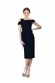 Draped Cross Shoulder Stretch Crepe Cocktail Dress UK
