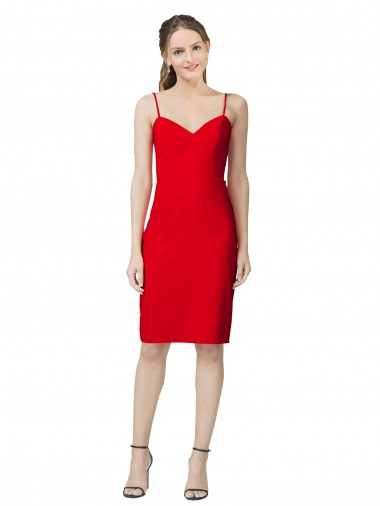 Sleeveless Sheath Sweetheart Neckline Crepe Bridesmaid Dress UK