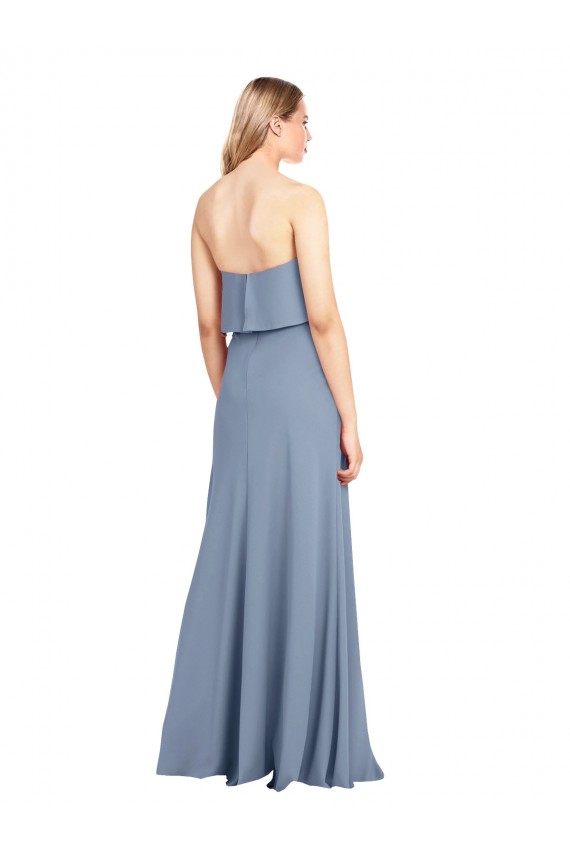 High Neck Sheath Sleeveless Stretch Crepe Bridesmaid Dress UK