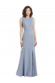 Boat Neckline and Sleek Fit and Flare Crepe Bridesmaid Dress with Keyhole Back UK