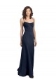 Fit and Flare Scoop Neck Long Sleeveless Stretch Crepe Bridesmaid Dress UK