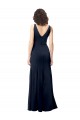 Classic V-Neck Long Stretch Crepe Bridesmaid Dress with V-Back UK