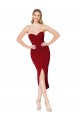 Cocktail Length Sweetheart Mermaid Wrap Crepe Bridesmaid Dress UK