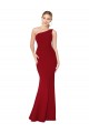 One Shoulder Long High Neck Sleeveless Mermaid Crepe Bridesmaid Dress UK