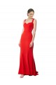 Long Chapel Train Fishtail Maxi Crepe Bridesmaid Dress with Sweetheart Neckline UK
